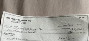 CITIZENS BANK DEPOSIT CHECK | $2000 - $5000